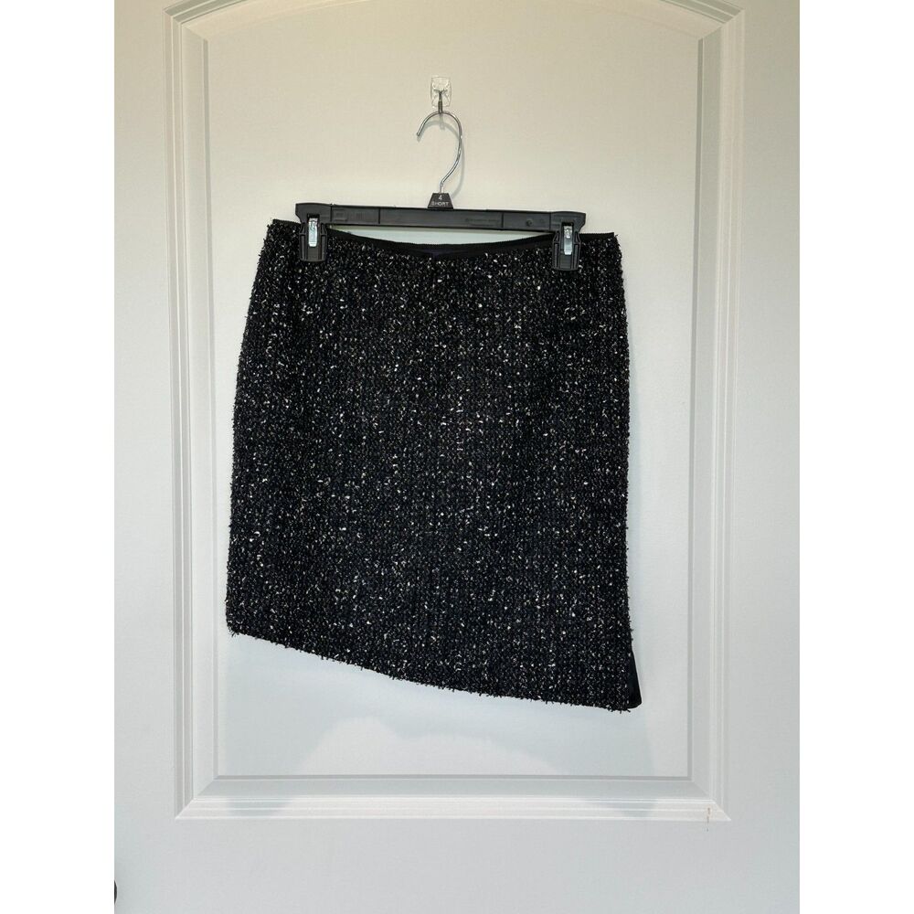 Elie Tahari Asymmetrical Wool Blend Black and White Skirt Size 4